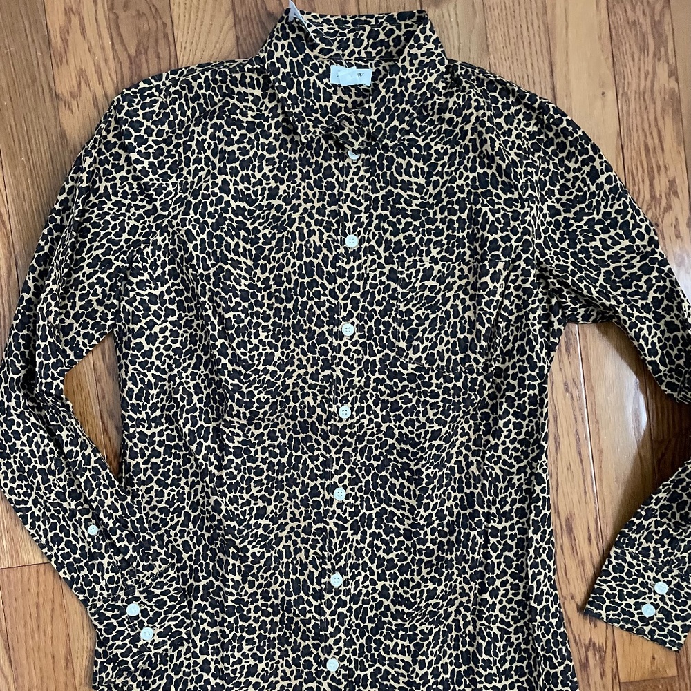 JCrew button down leopard shirt (XS) NWT